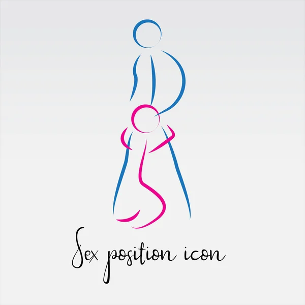 Sexe Pose Icône Vectorielle Icône Ligne — Image vectorielle