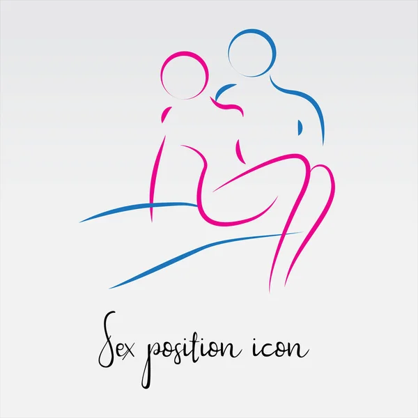 Sex Poses Vector Icon Line Icon — Stock Vector