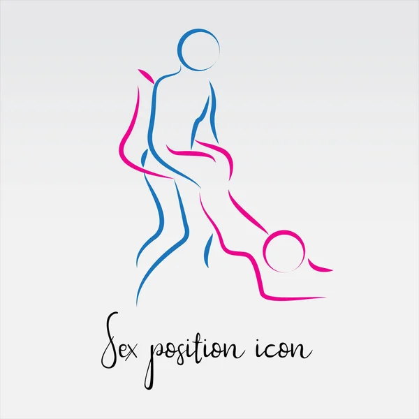 Sex Poses Vector Icon Line Icon — Stock Vector