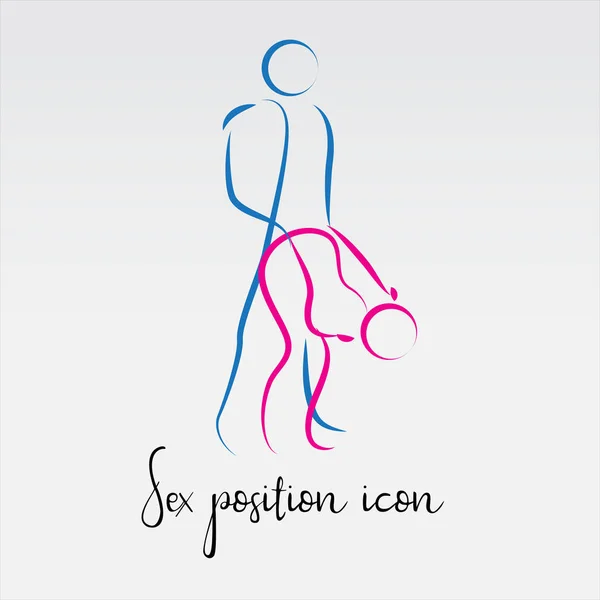 Sex Poses Vector Icon Line Icon — Stock Vector