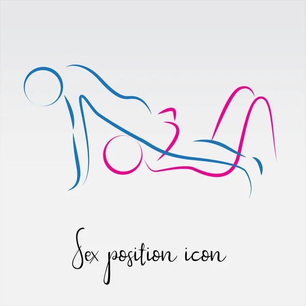 Sex Poses Vector Icon Line Icon — Stock Vector
