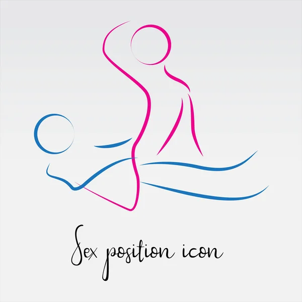 Sex Poses Vector Icon Line Icon — Stock Vector