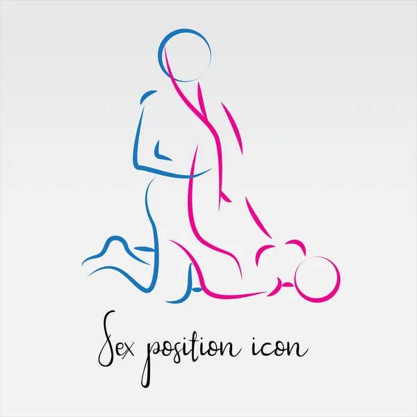 Sex Poses Vector Icon Line Icon — Stock Vector