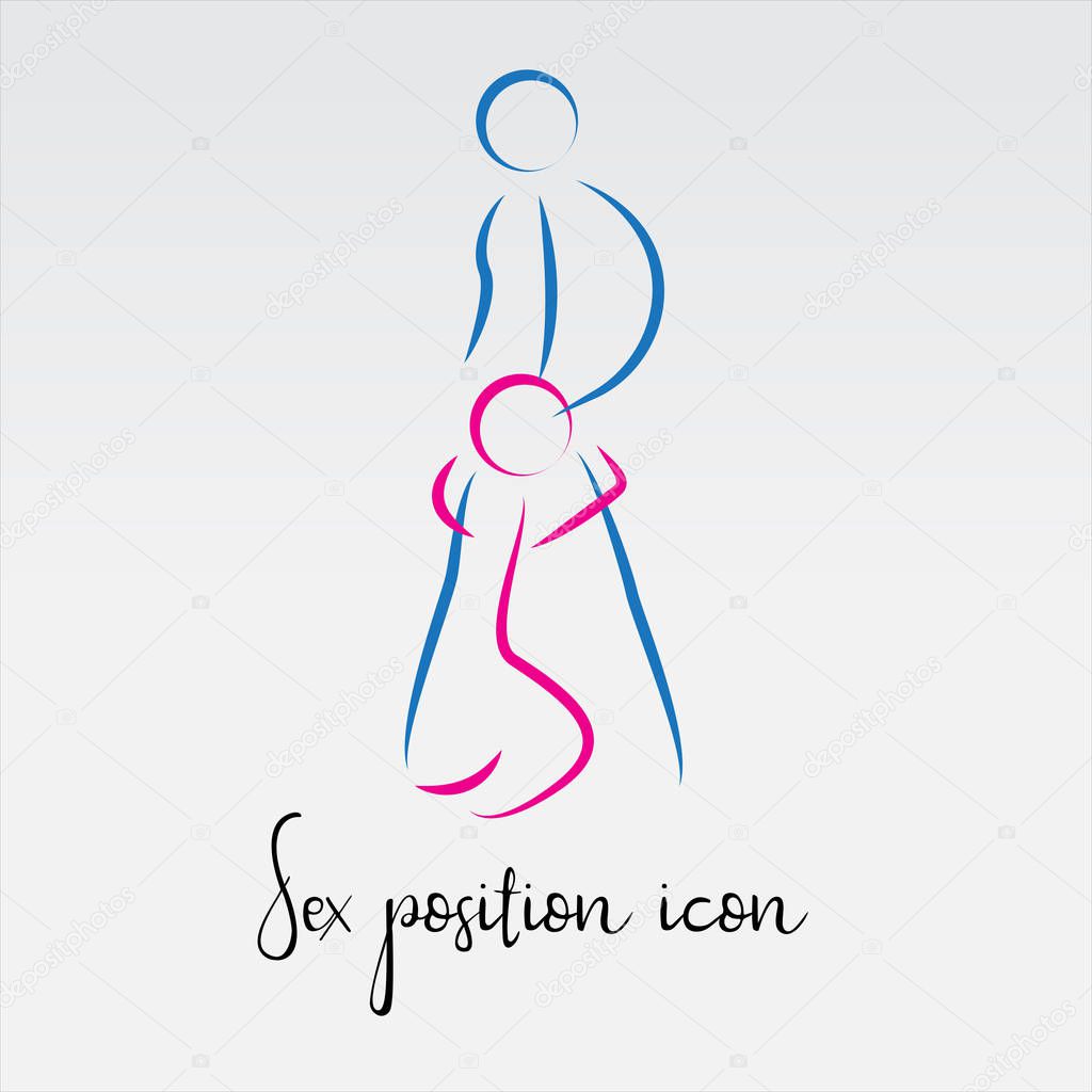 Sex poses vector icon. Line icon