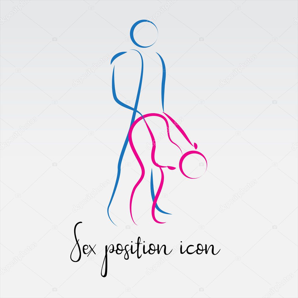 Sex poses vector icon. Line icon