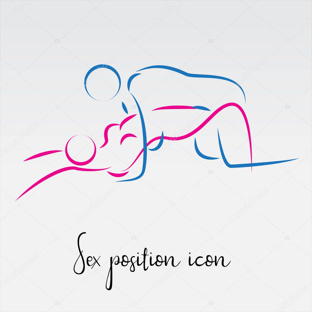 Sex poses vector icon. Line icon