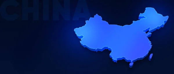 Синя Карта Китаю Темному Синьому Фоні Ілюстрація Мапи Китаю — стокове фото
