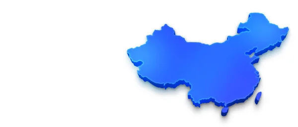 Peta Biru Terisolasi Dari Tiongkok Pada Latar Belakang Putih Ilustrasi — Stok Foto