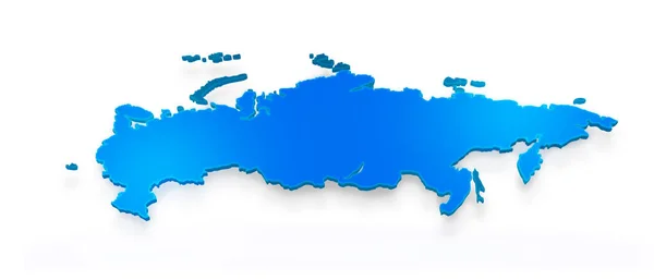 Mappa Isolata Blu Della Russia Sfondo Bianco Illustrazione Isolata Una — Foto Stock