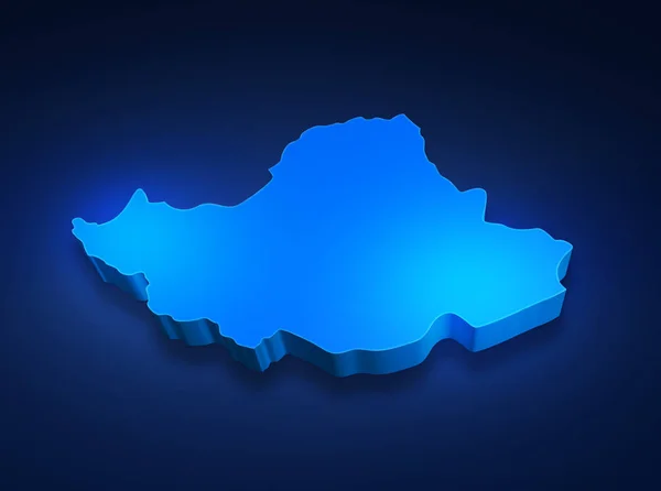 濃い青色の背景にサウジアラビアの青い3Dマップ サウジアラビアの地図の3Dイラスト — ストック写真
