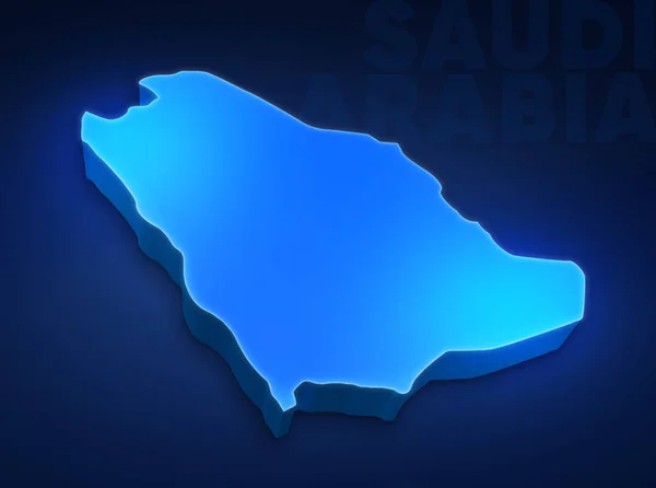 Mappa Blu Dell Arabia Saudita Sfondo Blu Scuro Illustrazione Una — Foto Stock