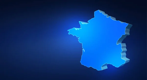 Carte Bleue France Sur Fond Bleu Foncé Illustration Une Carte — Photo