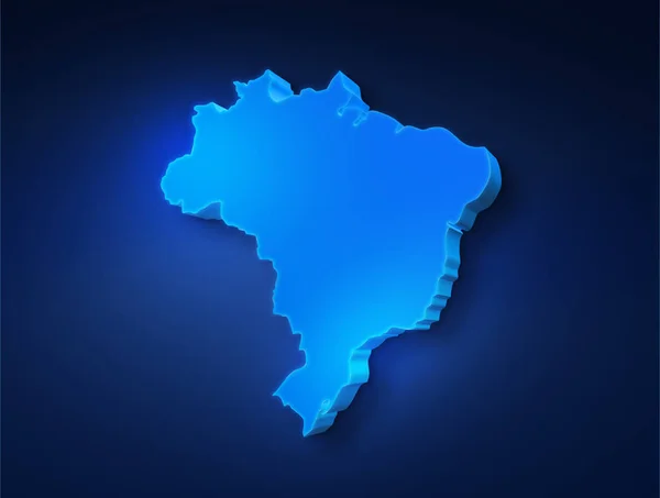 Mapa Azul Brasil Sobre Fundo Azul Escuro Ilustração Mapa Brasil — Fotografia de Stock