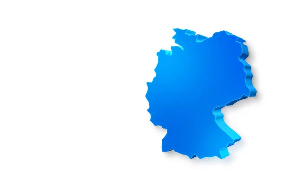 Mappa Blu Isolata Della Germania Sfondo Bianco Illustrazione Isolata Una — Foto Stock