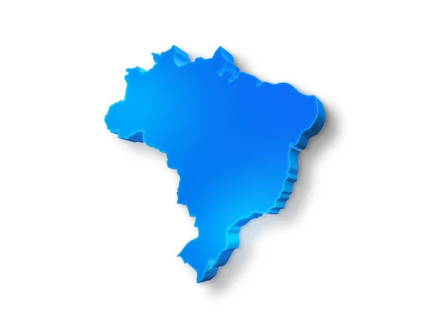 Mapa Azul Isolado Brasil Sobre Fundo Branco Isolada Ilustração Mapa — Fotografia de Stock