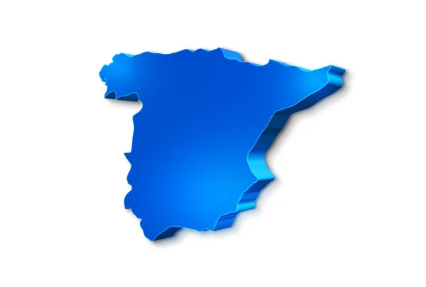 Ізольована Карта Blue Іспанії Білого Фону Illuation Map Spain — стокове фото