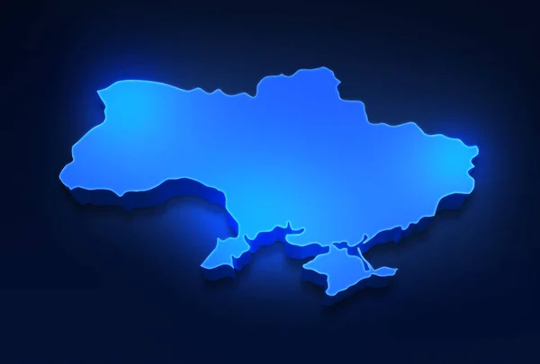 Mappa Blu Dell Ucraina Uno Sfondo Blu Scuro Illustrazione Una — Foto Stock