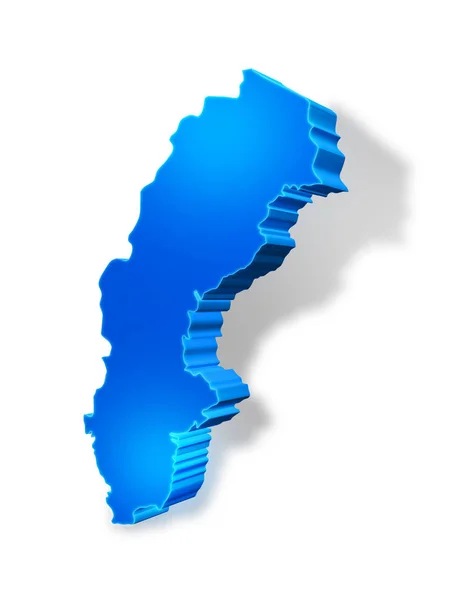 Mapa Azul Isolado Noruega Fundo Branco Ilustração Mapa Noruega — Fotografia de Stock