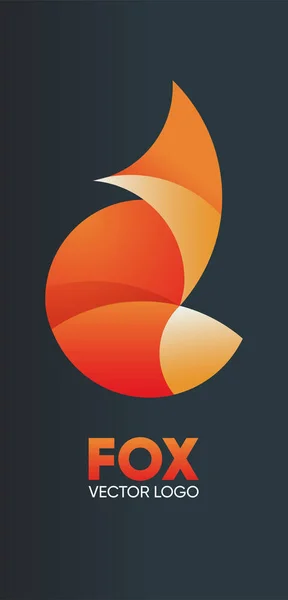 Soyut vektör logosu tilkisi. Tilkinin vektör çizimi. Yaratıcı logo tilkisi. Tatlı kızıl tilki.