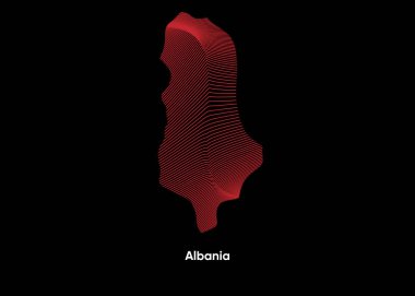 Albany 'nin dinamik çizgi dalga haritası. Albany 'nin büküm çizgileri haritası. Albany Siyasi Haritası