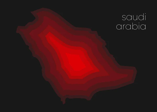 Papír Řeže Saudskou Arabskou Zeměpisnou Mapu Červených Barvách Abstraktní Obraz — Stockový vektor