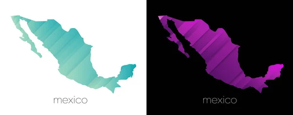 멕시코 대륙의 추상적 기울기의 기본적 멕시코의 지리학 지도입니다 기하학적 — 스톡 벡터