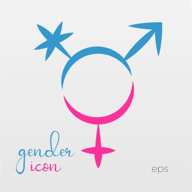 Vektör modern cinsiyet simgeleri. Geleneksel ve geleneksel olmayan cinsiyet simgeleri. Cinsiyet simgeleri.