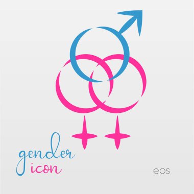 Vektör modern cinsiyet simgeleri. Geleneksel ve geleneksel olmayan cinsiyet simgeleri. Cinsiyet simgeleri.