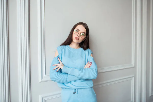 Girl Suit Glasses — Stock Photo, Image