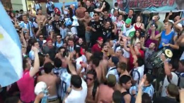 Moskova Merkezi Arjantin taraftarların bir kalabalık