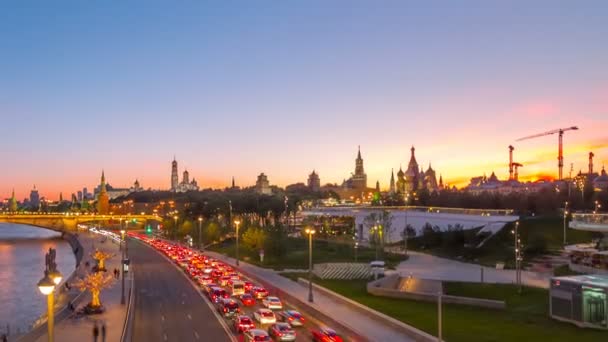 Timelapse pohled Moskva mezník — Stock video