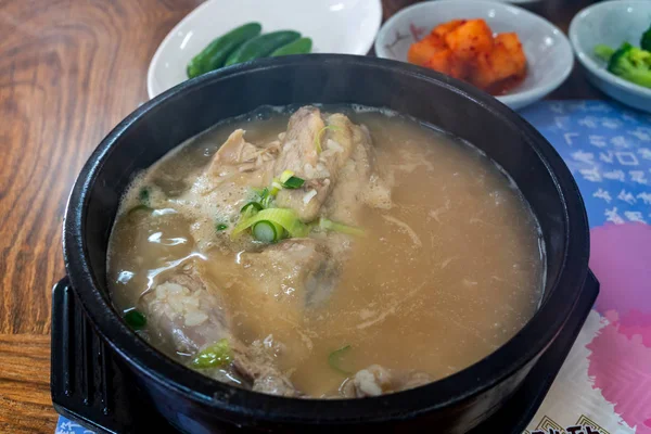 Samgyetang Ginzeng Csirke Leves Élelmiszer Koreai — Stock Fotó