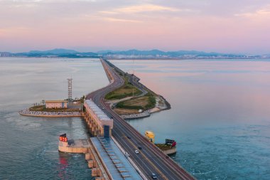 Incheon, Güney Kore 'de Daebu Adası otoyolu.