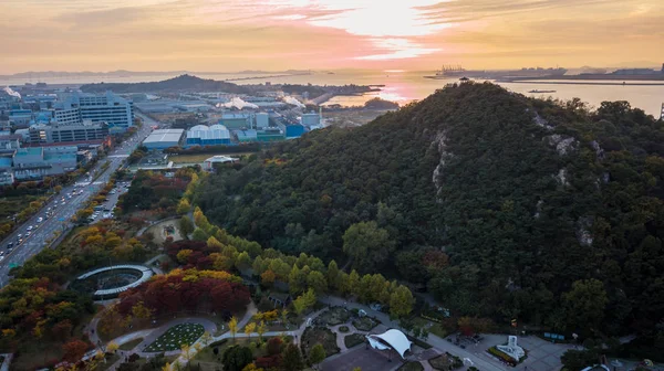 Aeria view of incheon industry park.South Korea. — Stock Photo, Image
