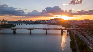 Seul City Skyline havadan görünümü, Güney Kore