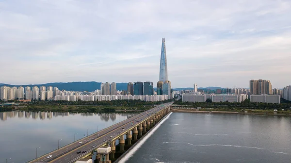 Vista aérea de Seoul City Skyline, Coreia do Sul — Fotografia de Stock