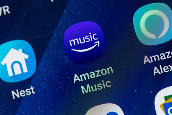 Reno Ledna 2019 Amazon Android Aplikace Hudba Obrazovce Galaxy Služba — Stock fotografie