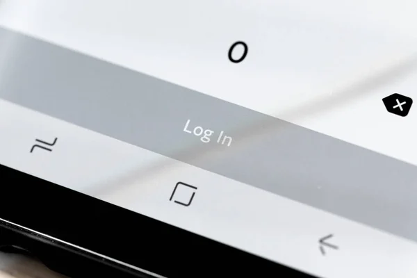 Närbild Log Meddelande Smart Telefonskärm — Stockfoto