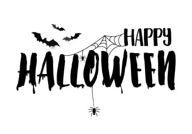 Mutlu Cadılar Bayramı hat yarasalar ile tasarlayın. kullanılabilir poster, arka plan, web sayfası, davetiye için. vektör çizim