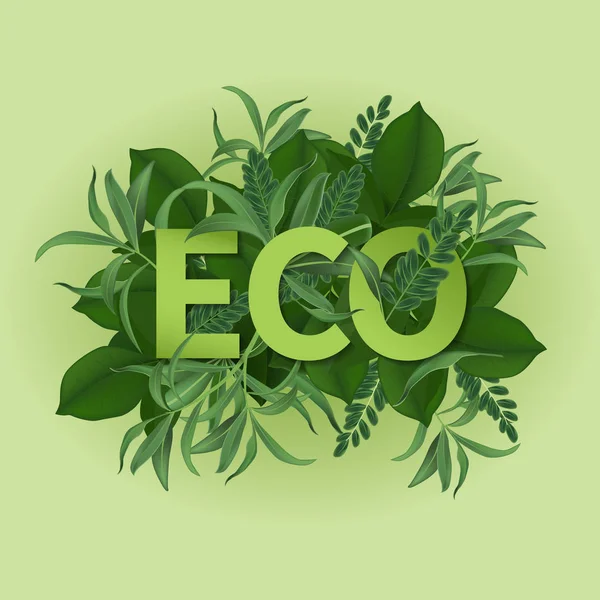Vaya día verde. ECO concepto de Ecología amigable. Ilustración vectorial . — Vector de stock