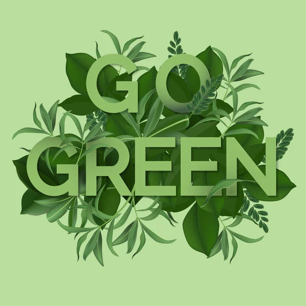 Vaya día verde. ECO concepto de Ecología amigable. Ilustración vectorial . — Vector de stock