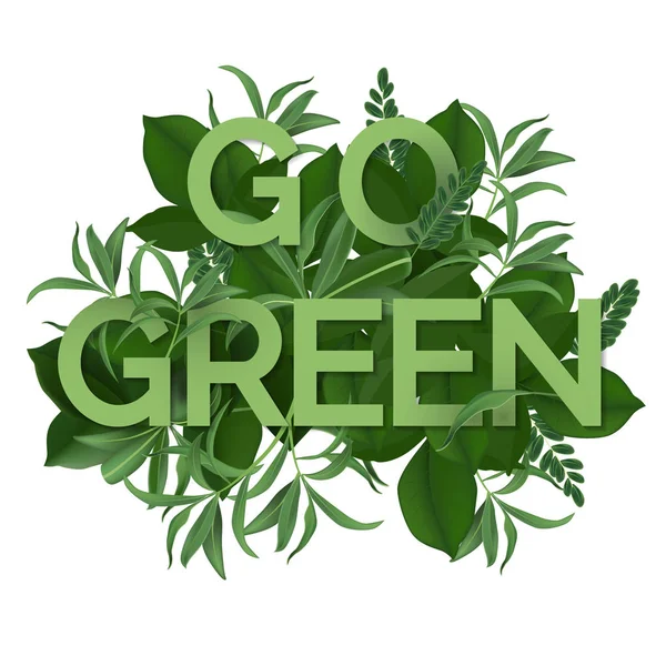 グリーン ・ デイに行きます。エコ フレンドリーなエコロジー概念。ベクトル図. — ストックベクタ