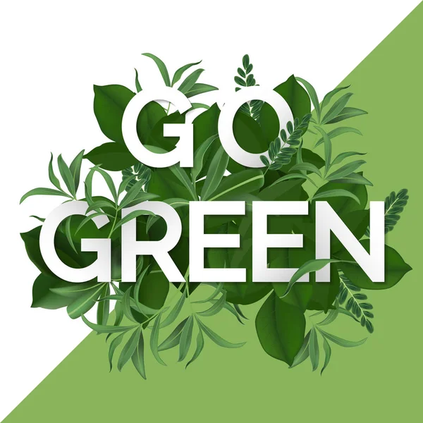 Groene dag gaan Eco vriendelijke ecologie concept. Vectorillustratie. — Stockvector