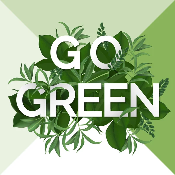 Megy zöld nap. Eco barátságos ökológia fogalma. Vektoros illusztráció. — Stock Vector