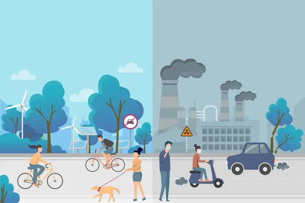 Environnement, écologie éléments infographiques. risques et pollution , — Image vectorielle