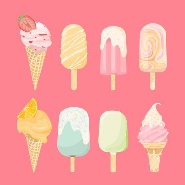 tatlı dondurma, izole. Vektör