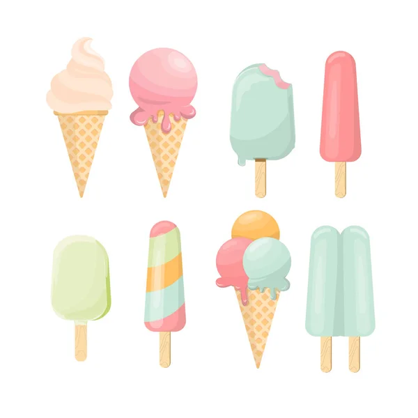 Sweet Ice Cream, geïsoleerd. Vector — Stockvector