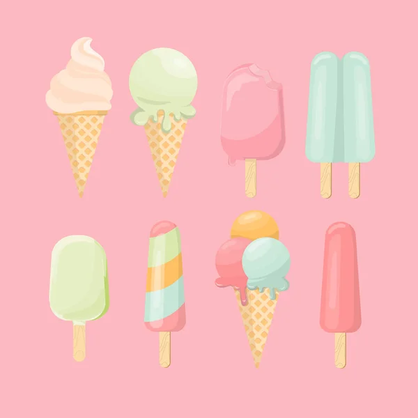 Sweet Ice Cream, geïsoleerd. Vector — Stockvector