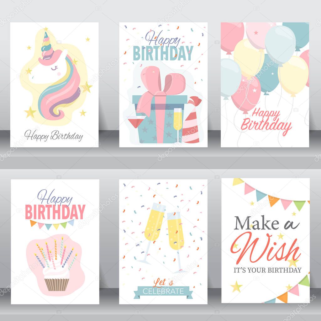 Happy birthday card. vector illustration