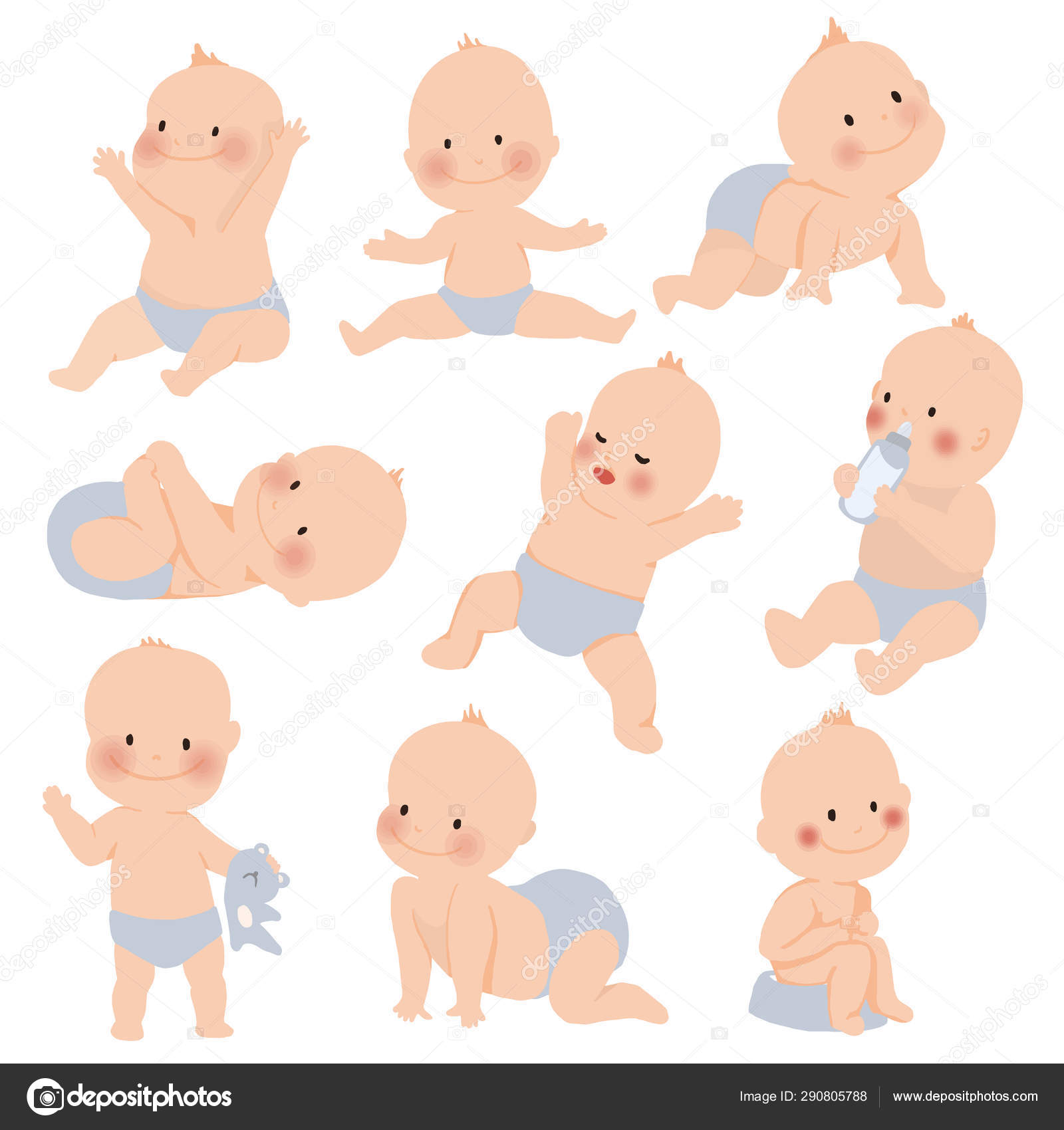 Ten month old baby sitting on the floor various poses on white background  Stock Photo - Alamy
